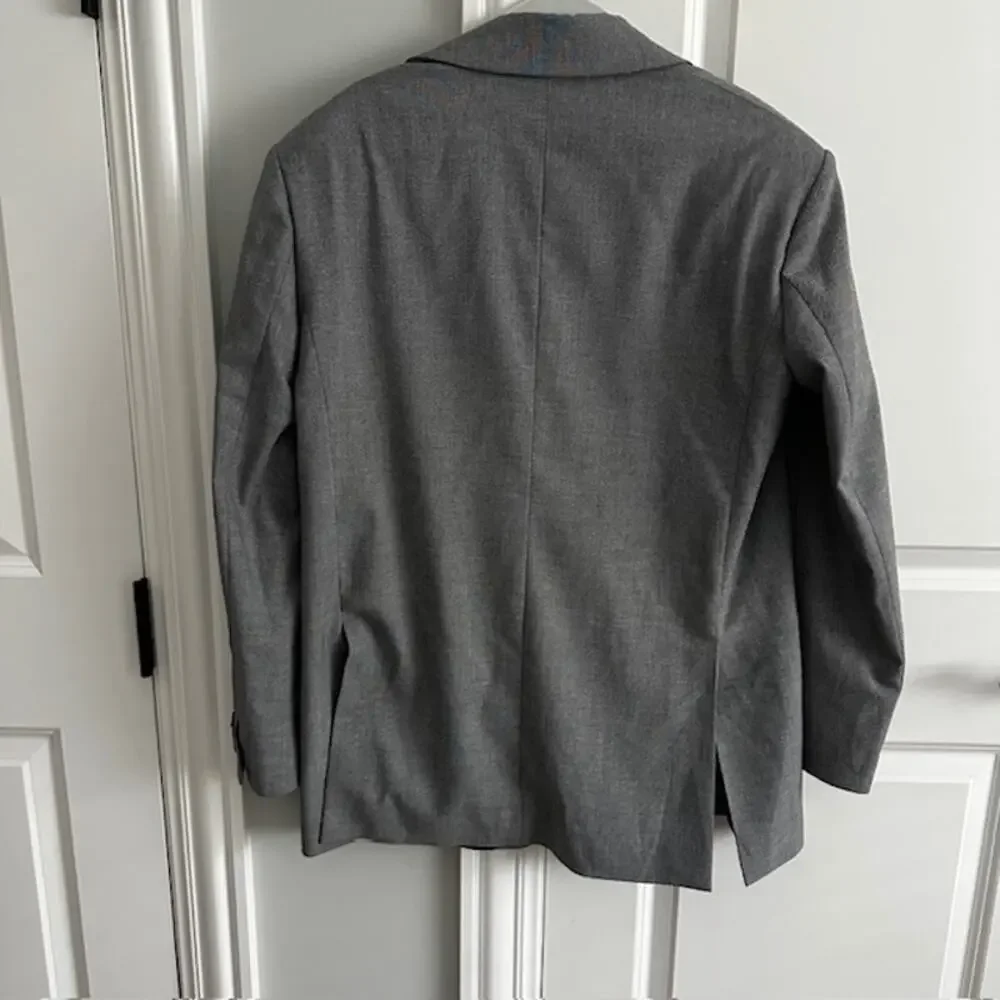 ZARA Gray Tailored Double Button Blazer Women's Small Glen 540 - Picture 5 of 10